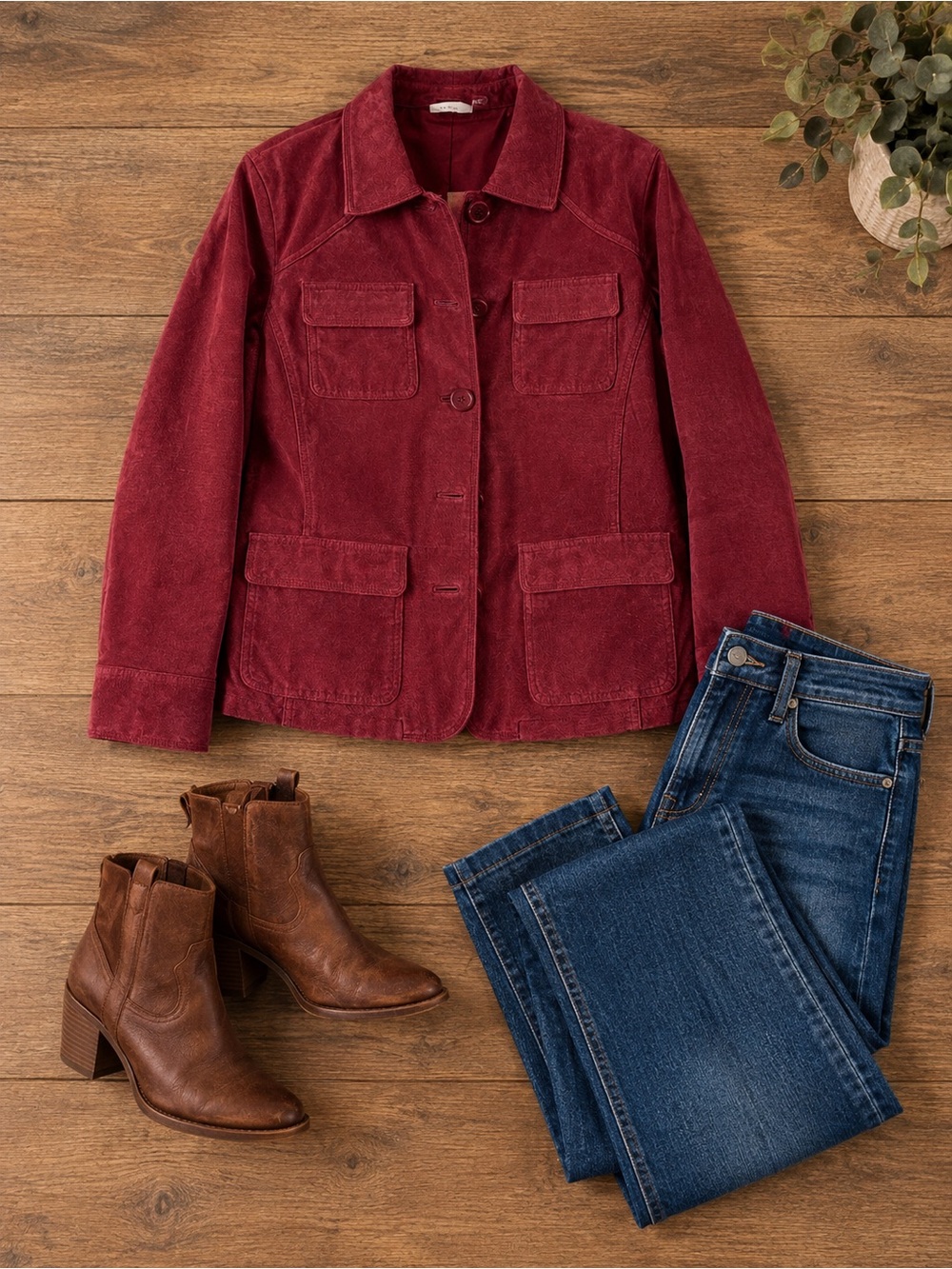 St. John's Bay Genuine Leather Suede Jacket - Medium Petite